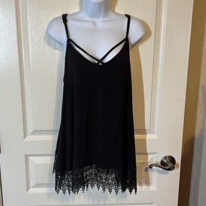 Torrid Black Lace Trim Swing TopSz 1